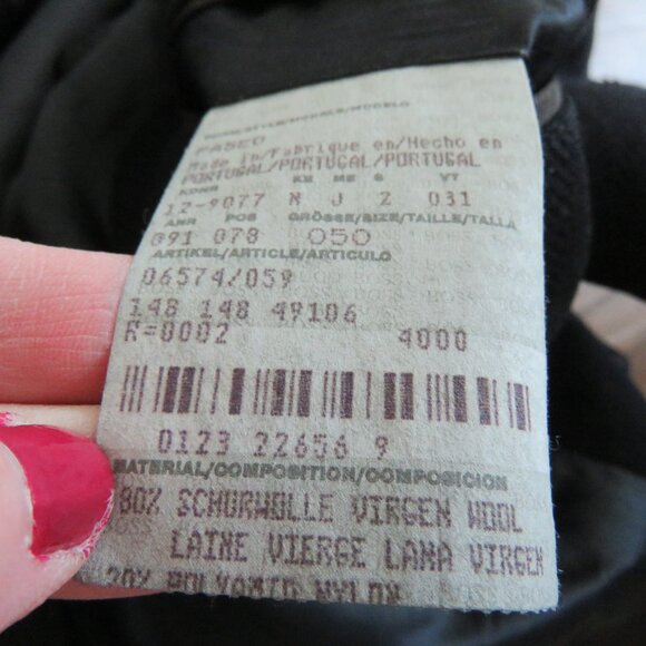 HUGO BOSS 100% Wool Pea Coat Chore Overcoat Jacket in Black - Size 50 / Large - Picture 12 of 12